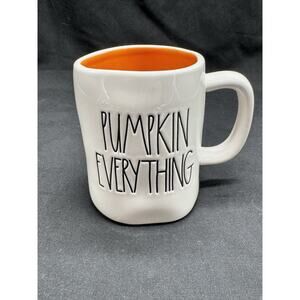 Rae Dunn Artisan Collection Magenta Mug “Pumpkin Everything” White Orange